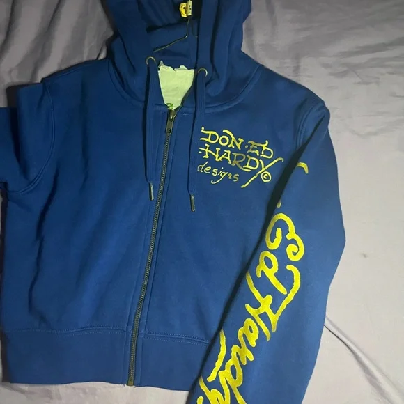 Ed Hardy Blue  Hoodie - Picture 2 of 3
